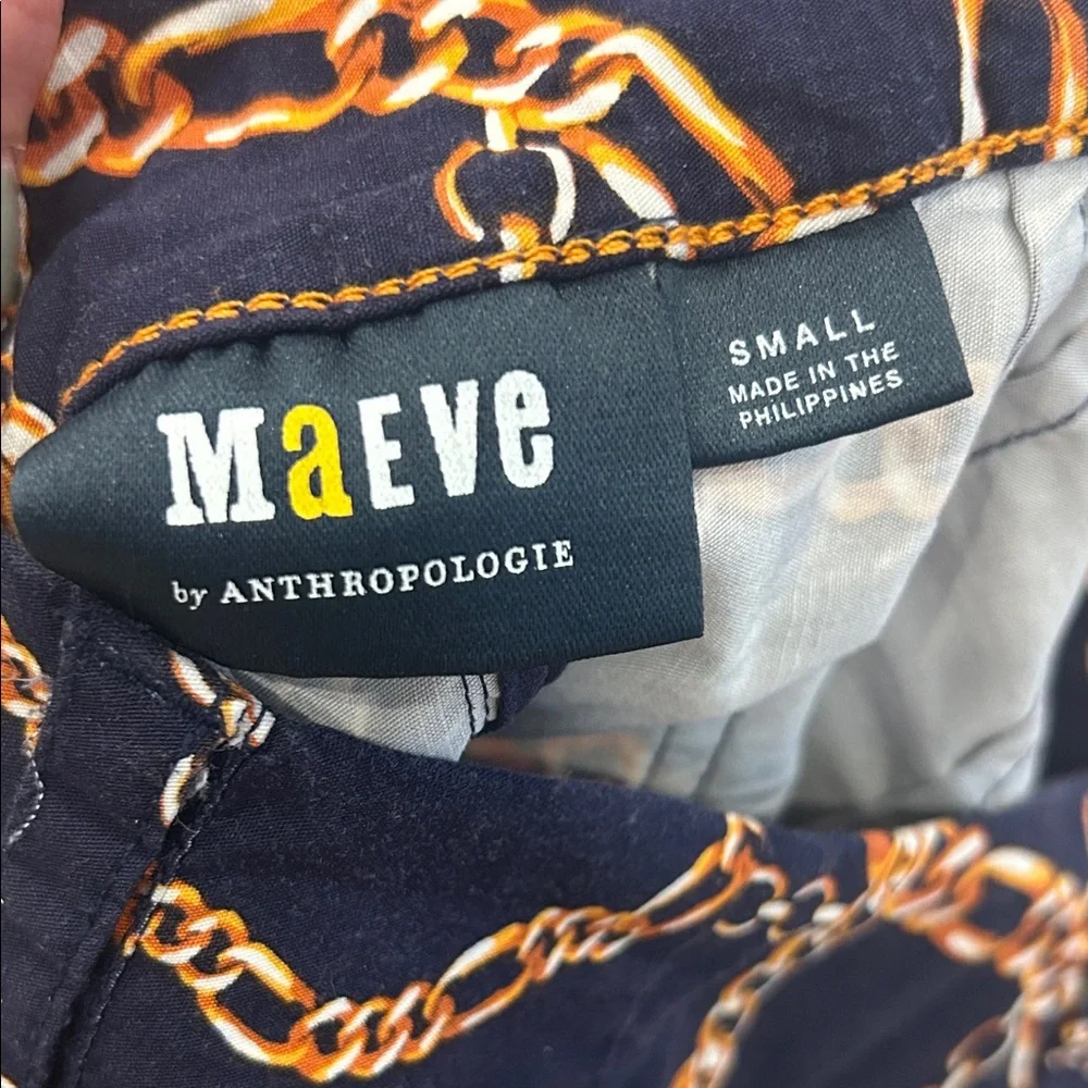 Maeve by Anthropologie Navy Chain-Print Pencil Skirt - Picture 5 of 5